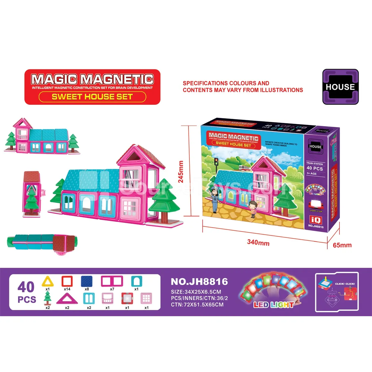 Magnetic Building Tiles 40-Piece Set Magnetic Building Tiles 40-Piece Set