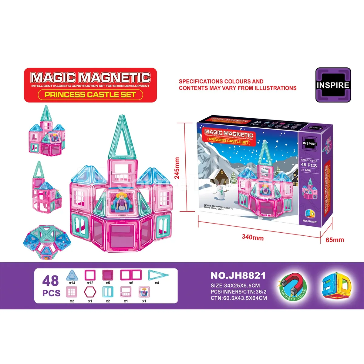 48pcs Magnetic Building Tiles 48pcs Magnetic Building Tiles