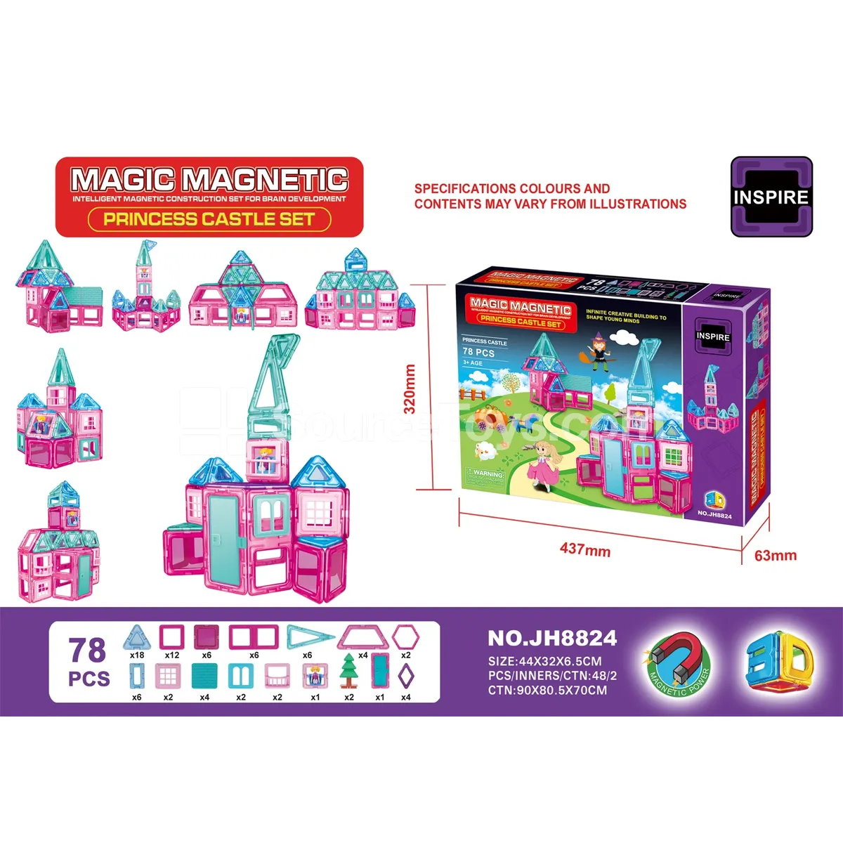Magnetic Building Tiles (78pcs)