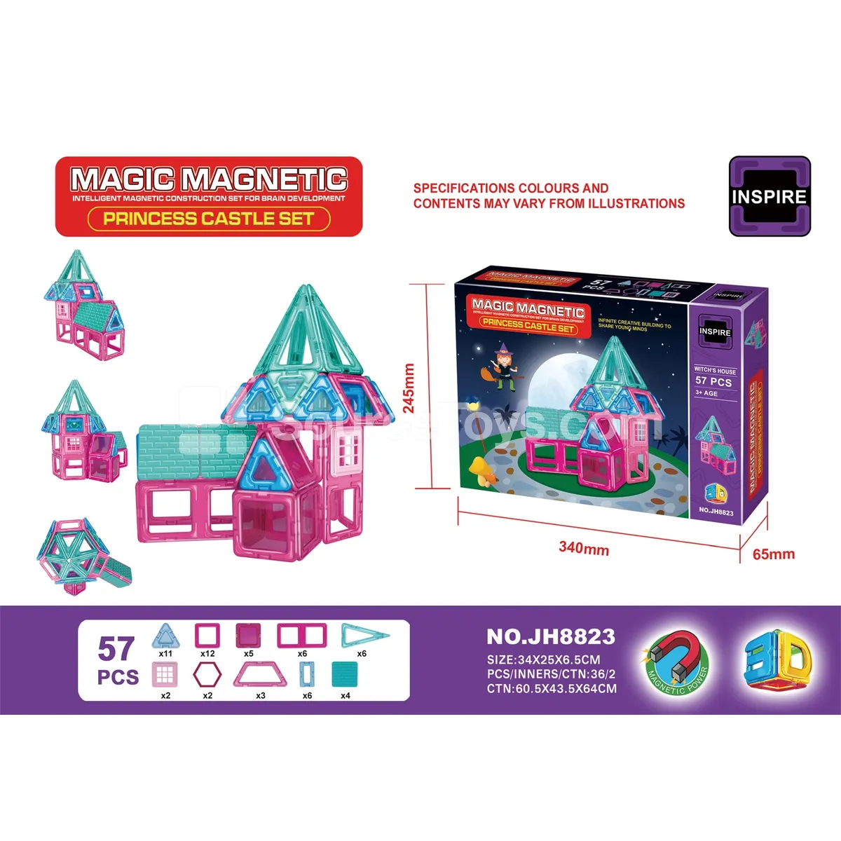 Magnetic Building Tiles (57pcs)