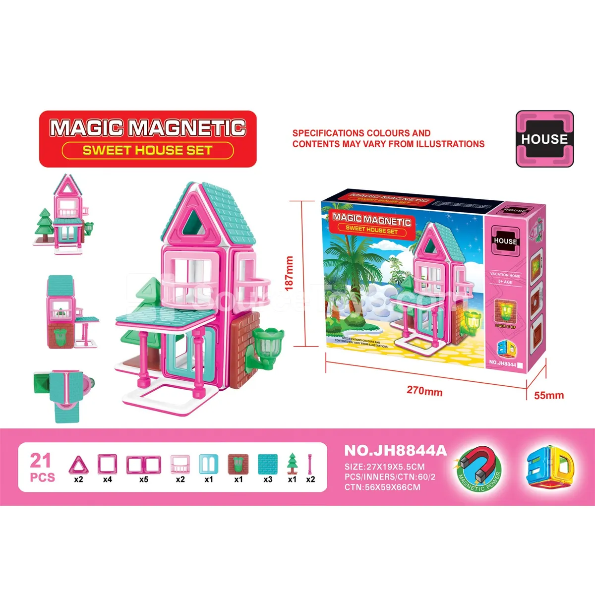 Magnetic Building Tiles 21pcs Magnetic Building Tiles 21pcs
