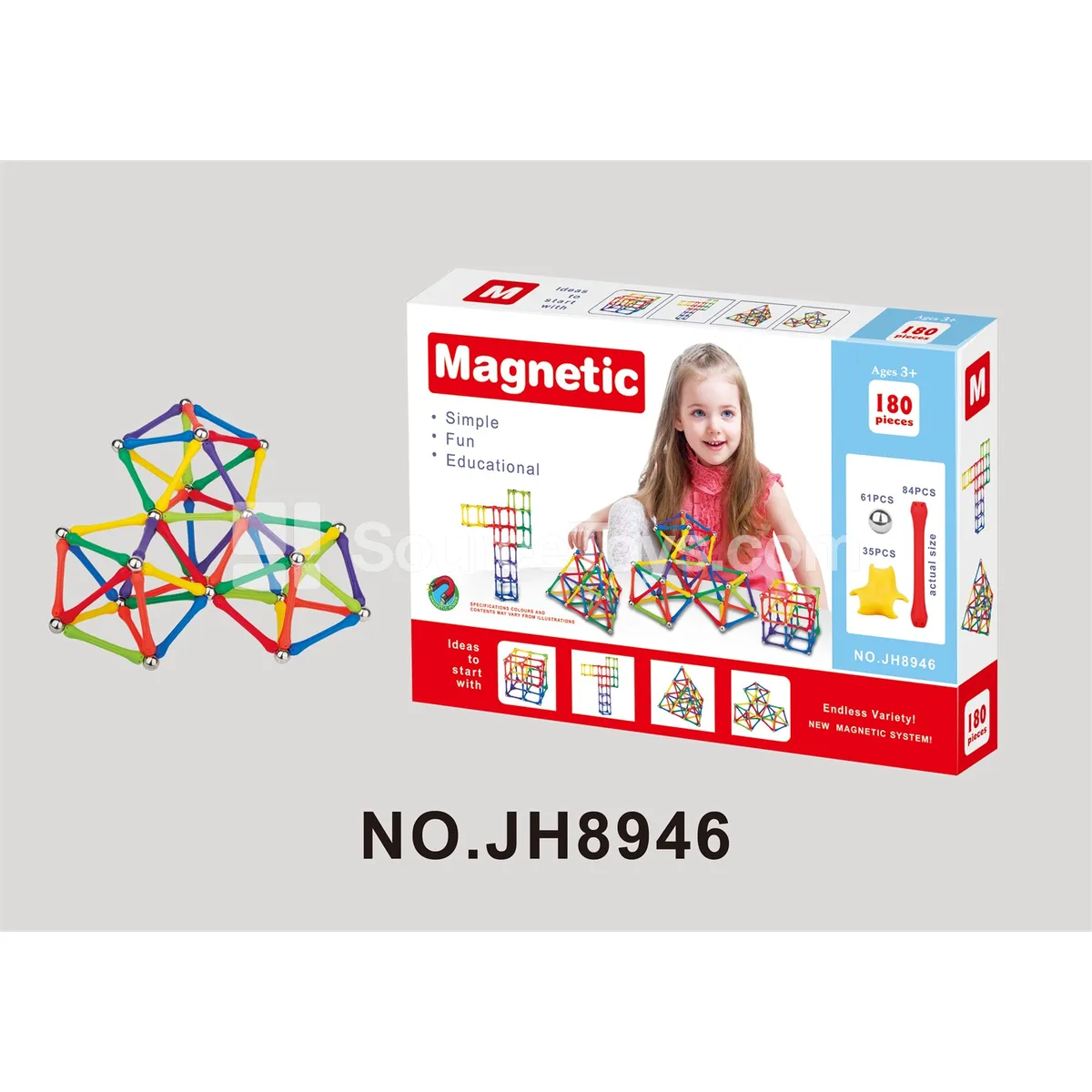 Magnetic Building Blocks 180pcs Magnetic Building Blocks 180pcs