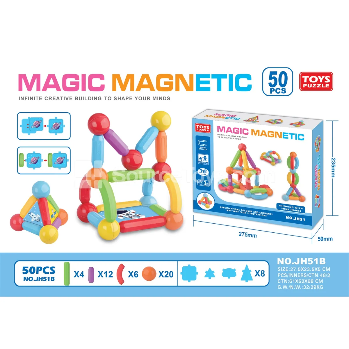 Magnetic Sticks 50pcs Magnetic Sticks 50pcs