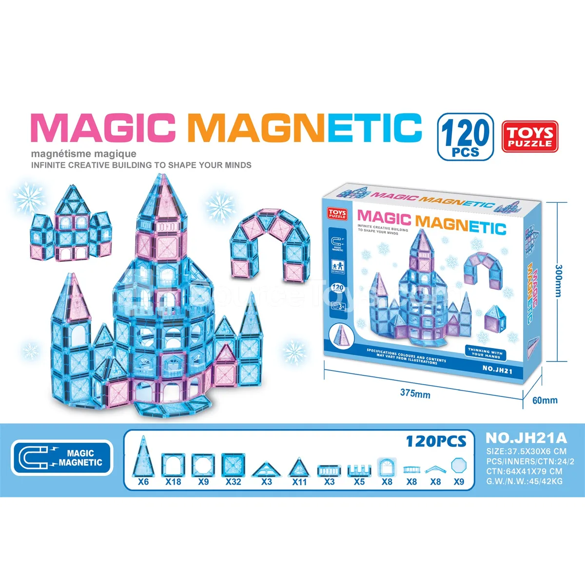 Magnetic Building Blocks 120pcs Magnetic Building Blocks 120pcs