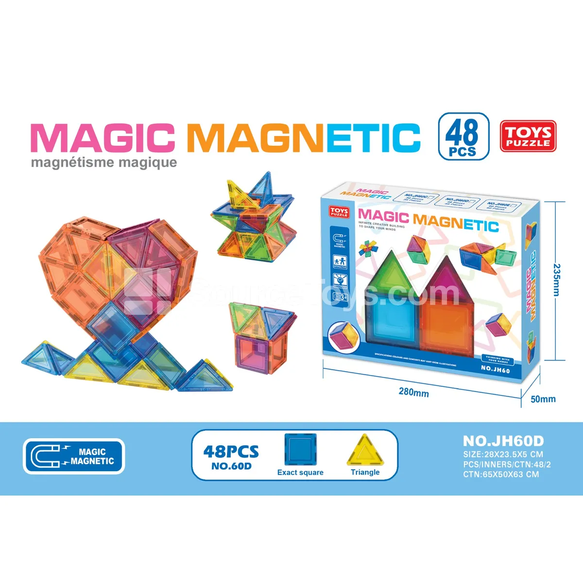 Magnetic Building Tiles 48pcs