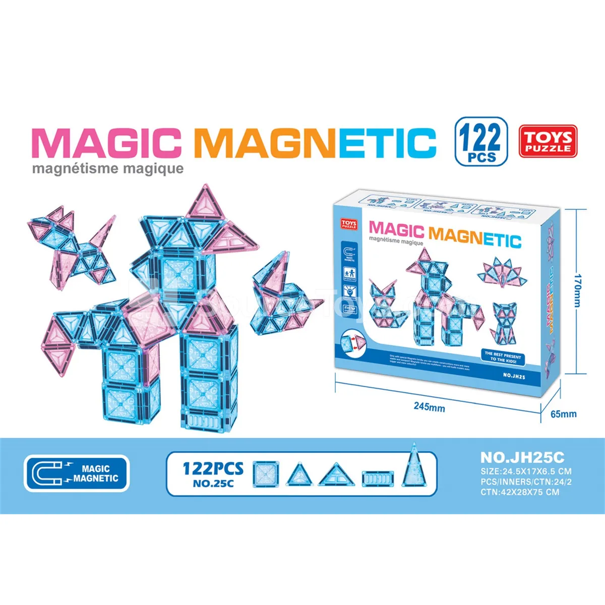 Magnetic Building Tiles 122pcs Magnetic Building Tiles 122pcs