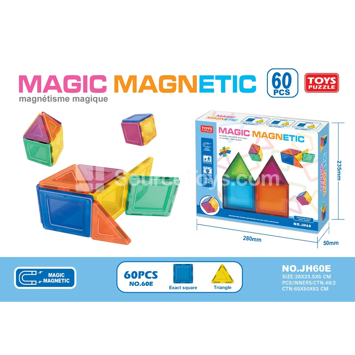 Magnetic Building Tiles 60pcs Magnetic Building Tiles 60pcs
