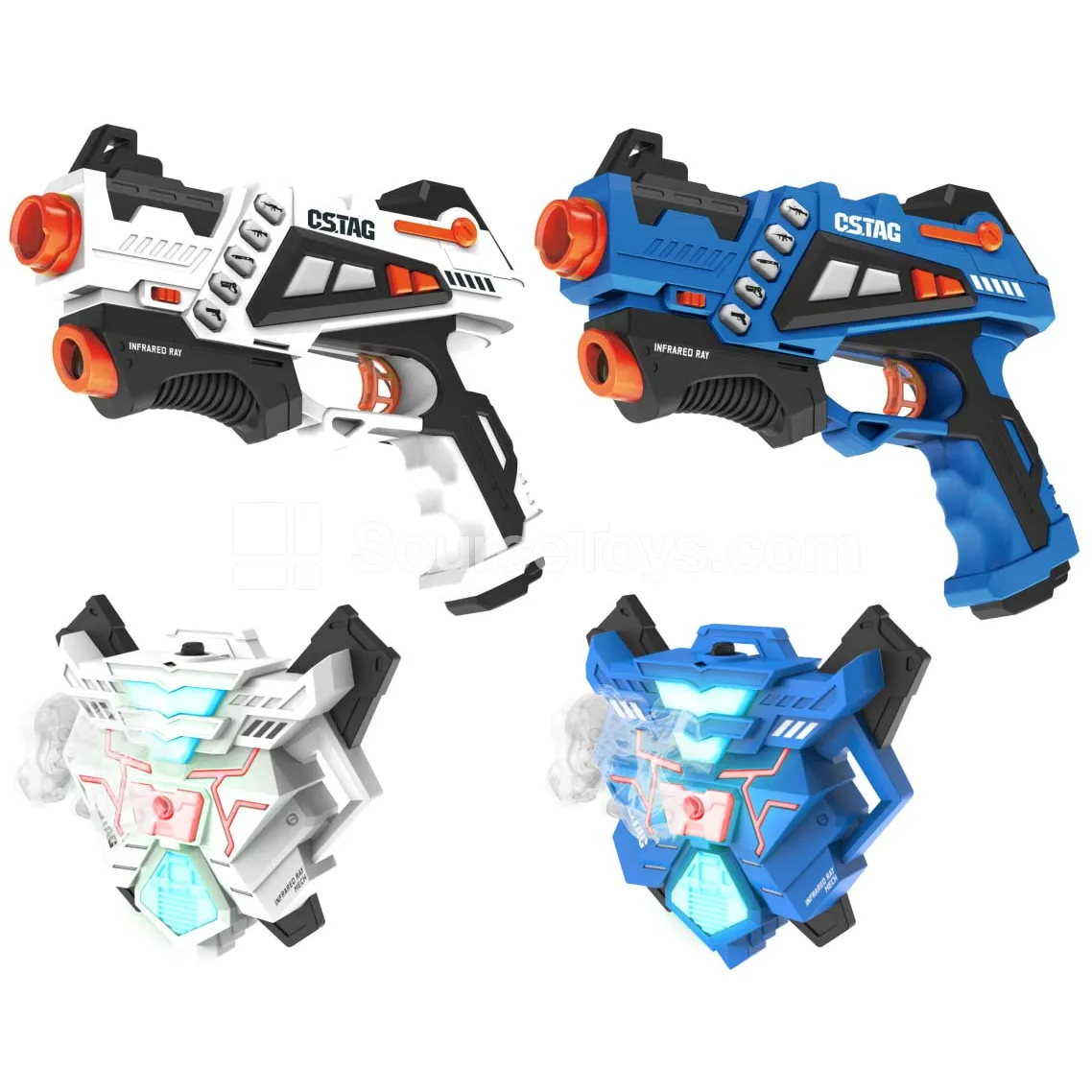 4th Gen Infrared Battle Gun Set (2 Guns, 2 Spray Vests, USB Charging Cable) 4th Gen Infrared Battle Gun Set (2 Guns, 2 Spray Vests, USB Charging Cable)