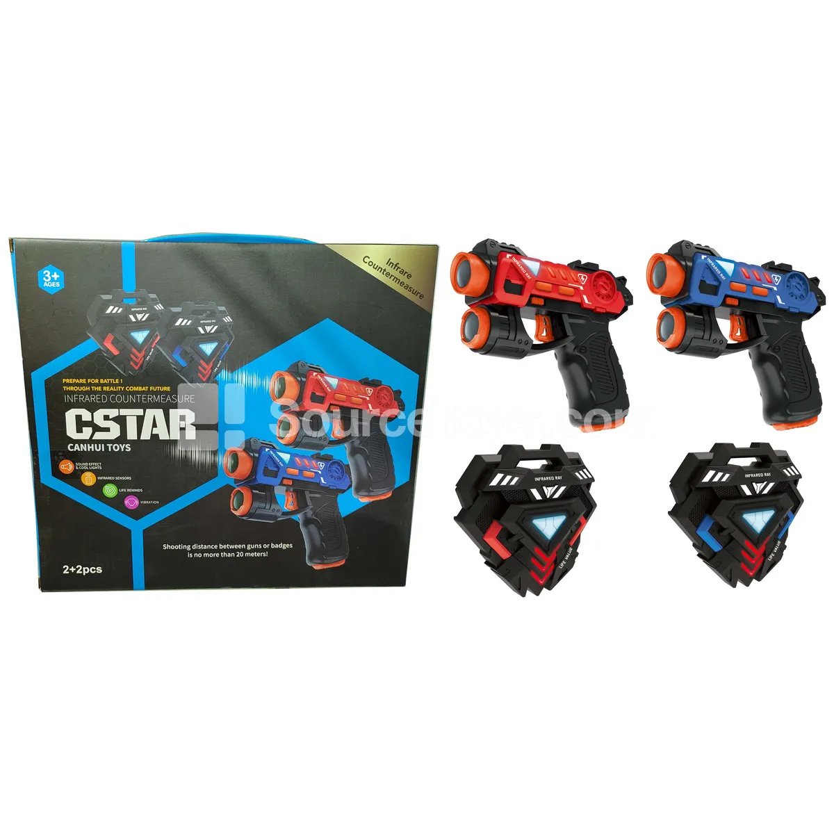 Mini Infrared Battle Gun 2pcs + Vest 2pcs Mini Infrared Battle Gun 2pcs + Vest 2pcs