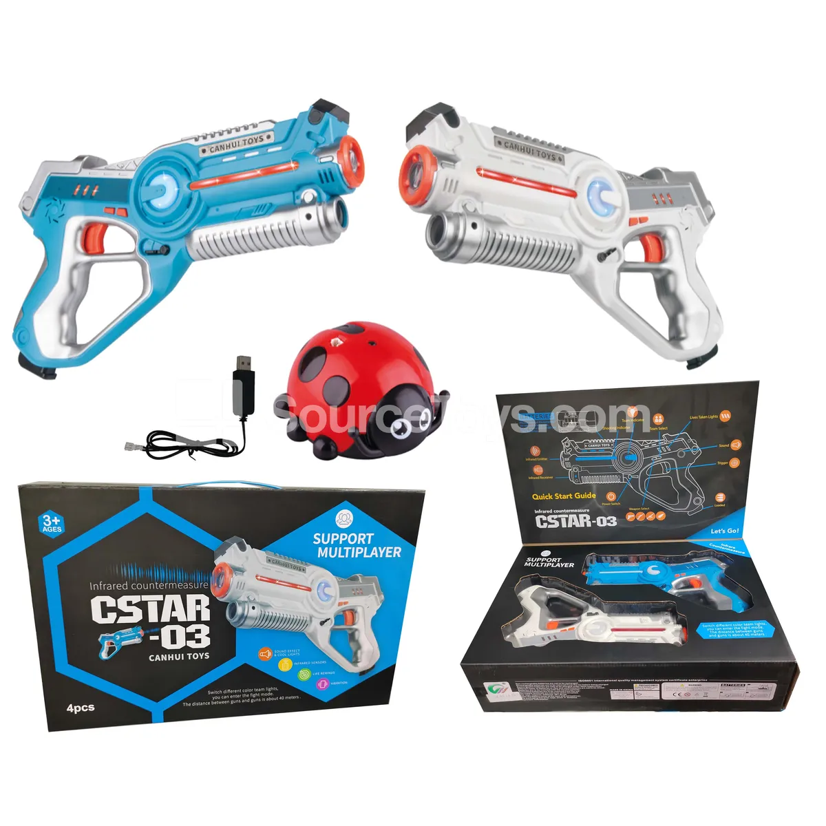 Infrared Battle Gun 2-Pack with Beetle Target and USB Cable