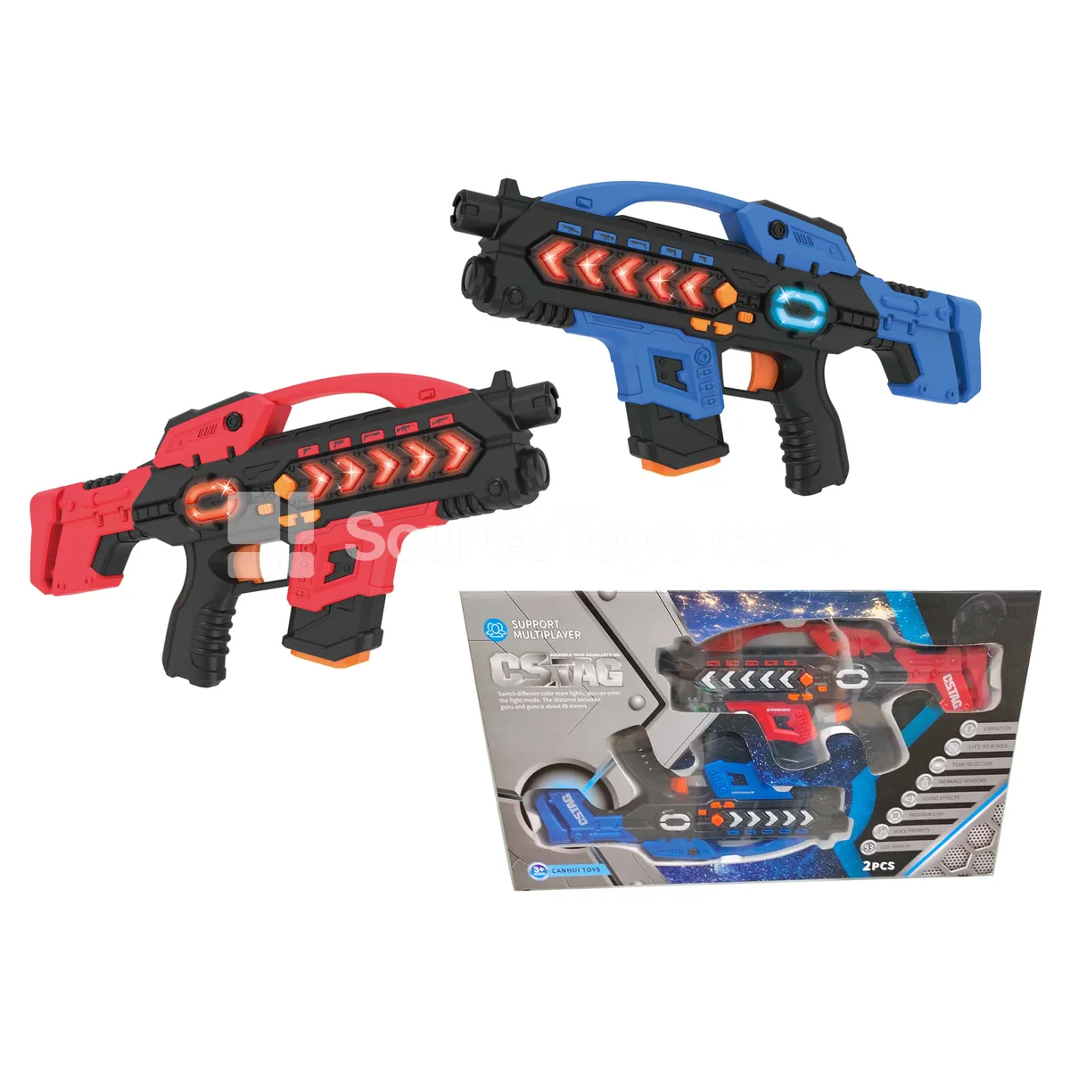 Infrared Battle Gun Set 2pcs Red & Blue