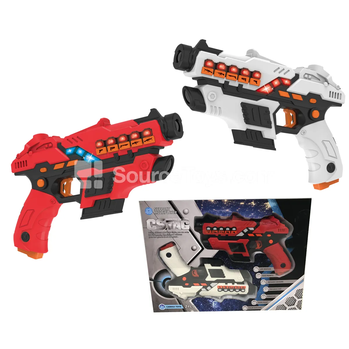 Infrared Battle Gun 2-Pack, Red & White Infrared Battle Gun 2-Pack, Red & White
