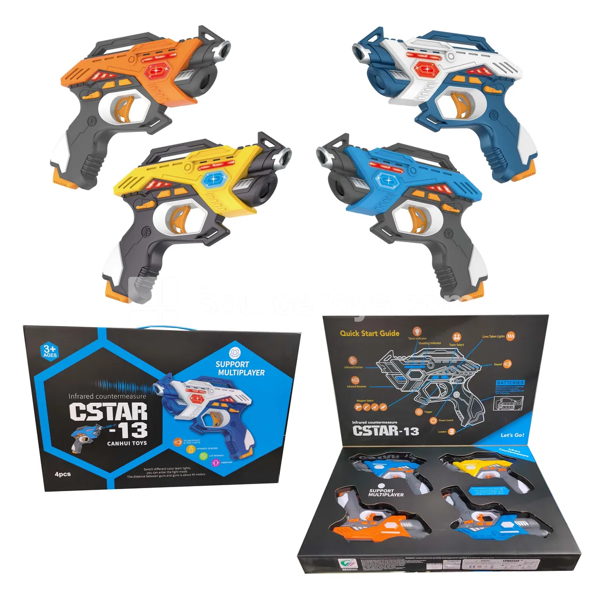 Infrared Battle Gun Set of 4 (Orange+Green/White+Blue)