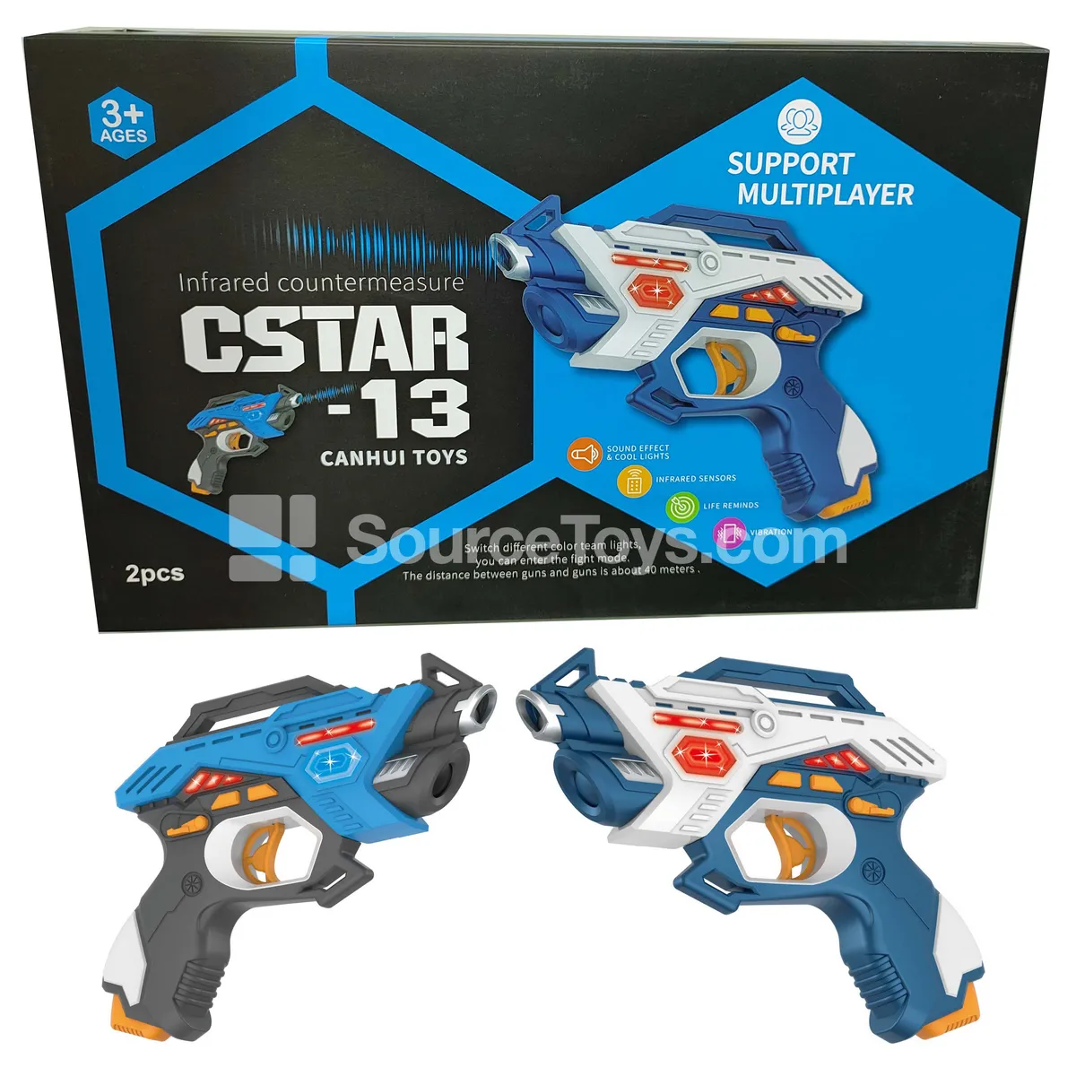 1st Gen Infrared Battle Gun Set (White+Blue, 2 pcs) 1st Gen Infrared Battle Gun Set (White+Blue, 2 pcs)