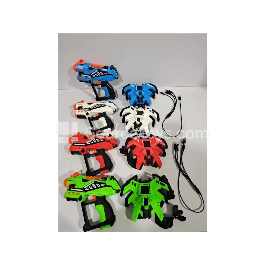 4 Battle Blasters 6602 with Rechargeable Battery & 4 Fourth-Generation Vests with Display & Built-in Li-ion Battery & 2 USB Charging Cables 1-to-4 4 Battle Blasters 6602 with Rechargeable Battery & 4 Fourth-Generation Vests with Display & Built-in Li-ion Battery & 2 USB Charging Cables 1-to-4