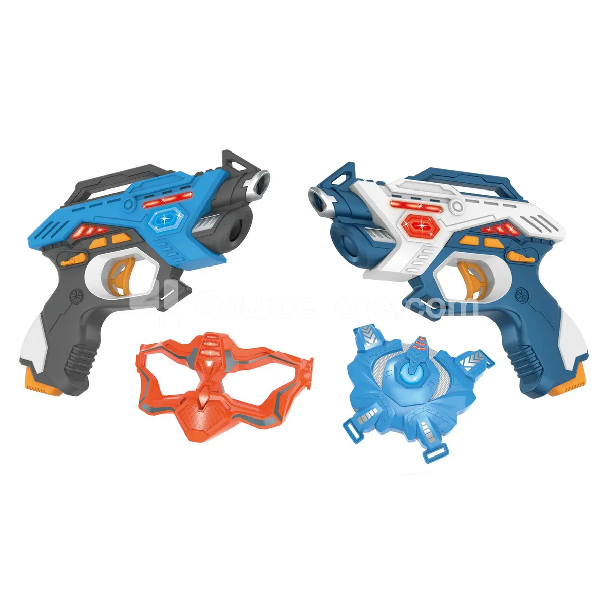 Blue Battle Gun + White Battle Gun + Mask + Vest Set Blue Battle Gun + White Battle Gun + Mask + Vest Set