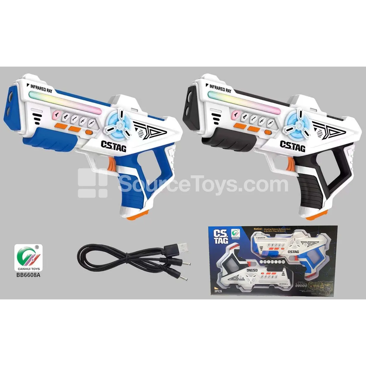 Rechargeable Infrared Battle Gun Set (2 pcs, Built-in Li-ion Battery + USB Y-Cable) Rechargeable Infrared Battle Gun Set (2 pcs, Built-in Li-ion Battery + USB Y-Cable)