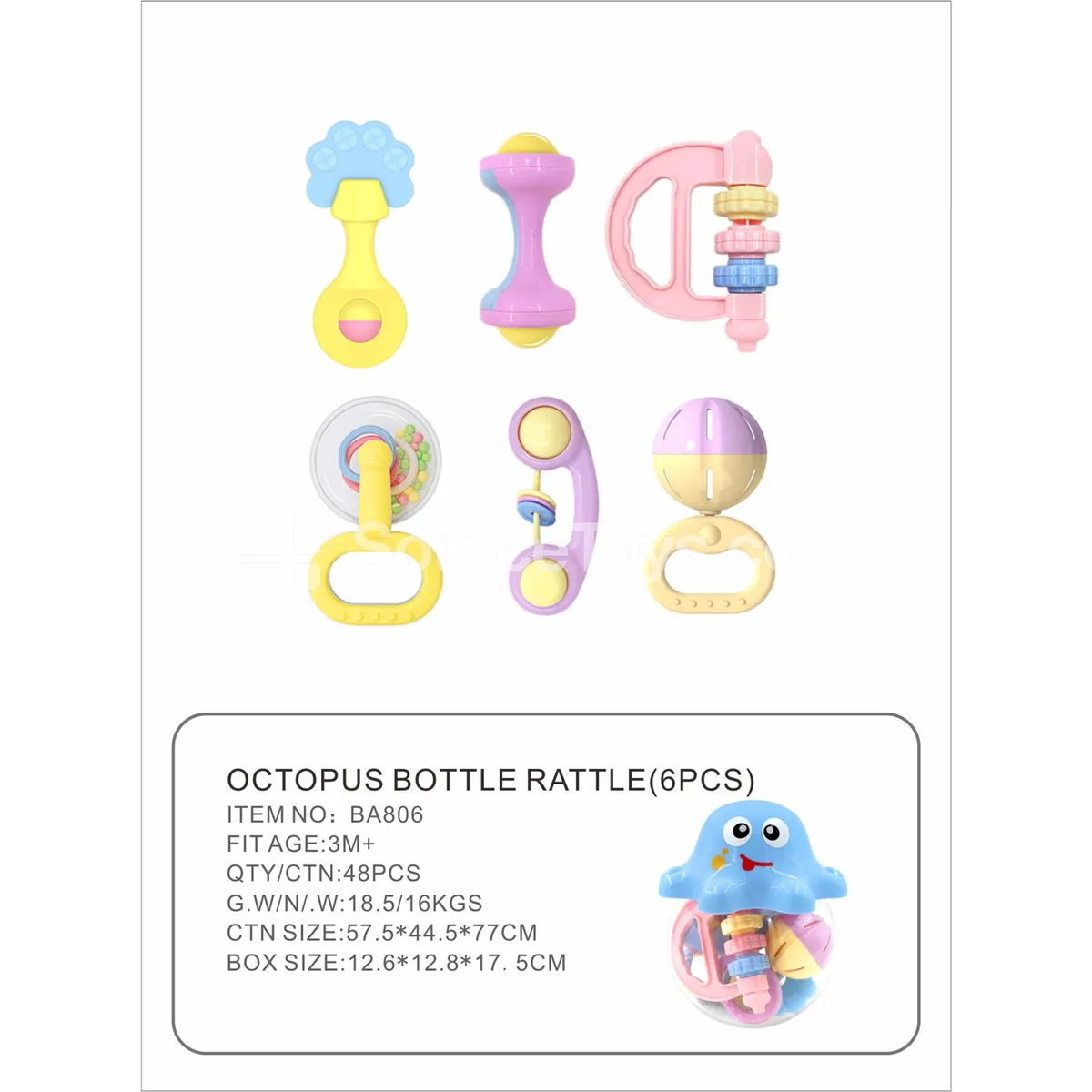 Rattle Octopus 6-Pack Rattle Octopus 6-Pack