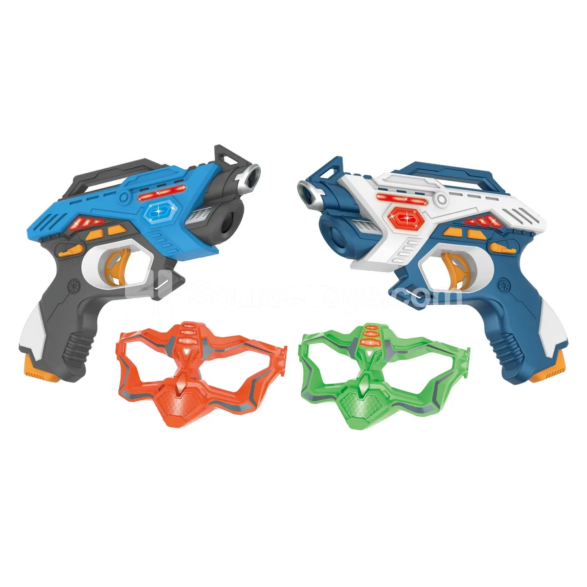 Blue & White Battle Guns with Double Mask Blue & White Battle Guns with Double Mask