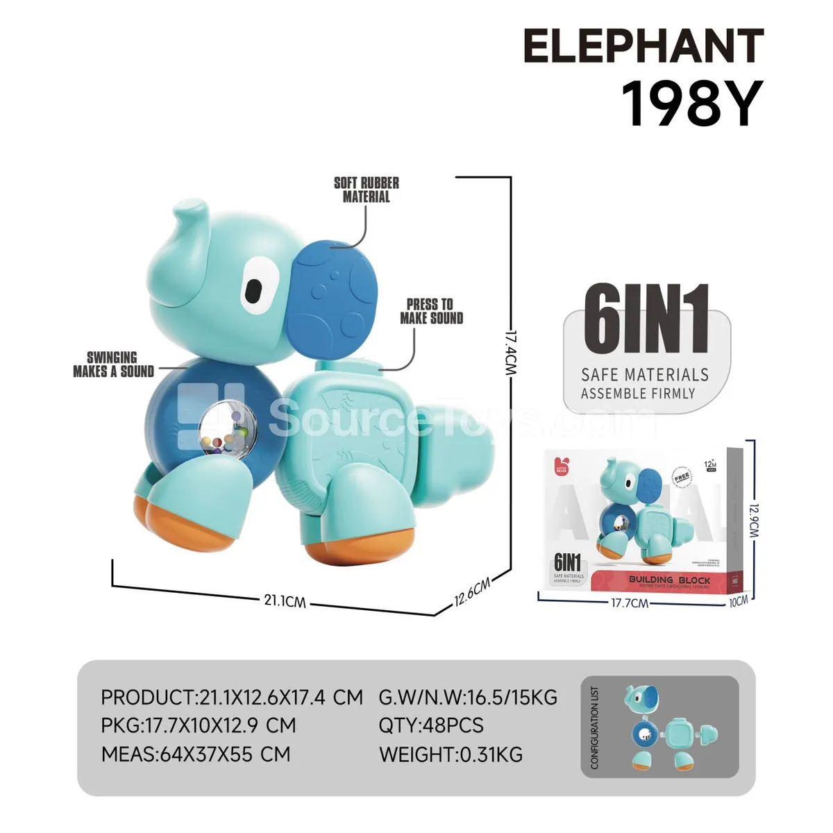 Modular Elephant Toy Modular Elephant Toy