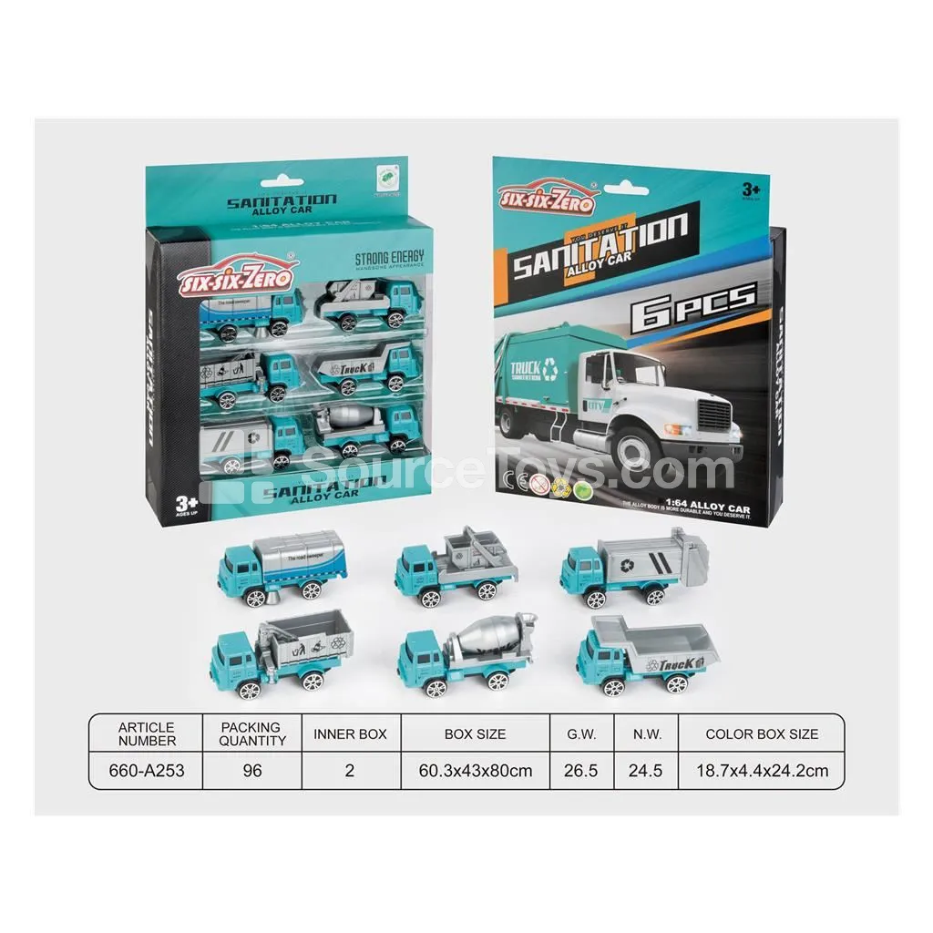 Eco-Friendly Alloy Car Set (6-Pack)