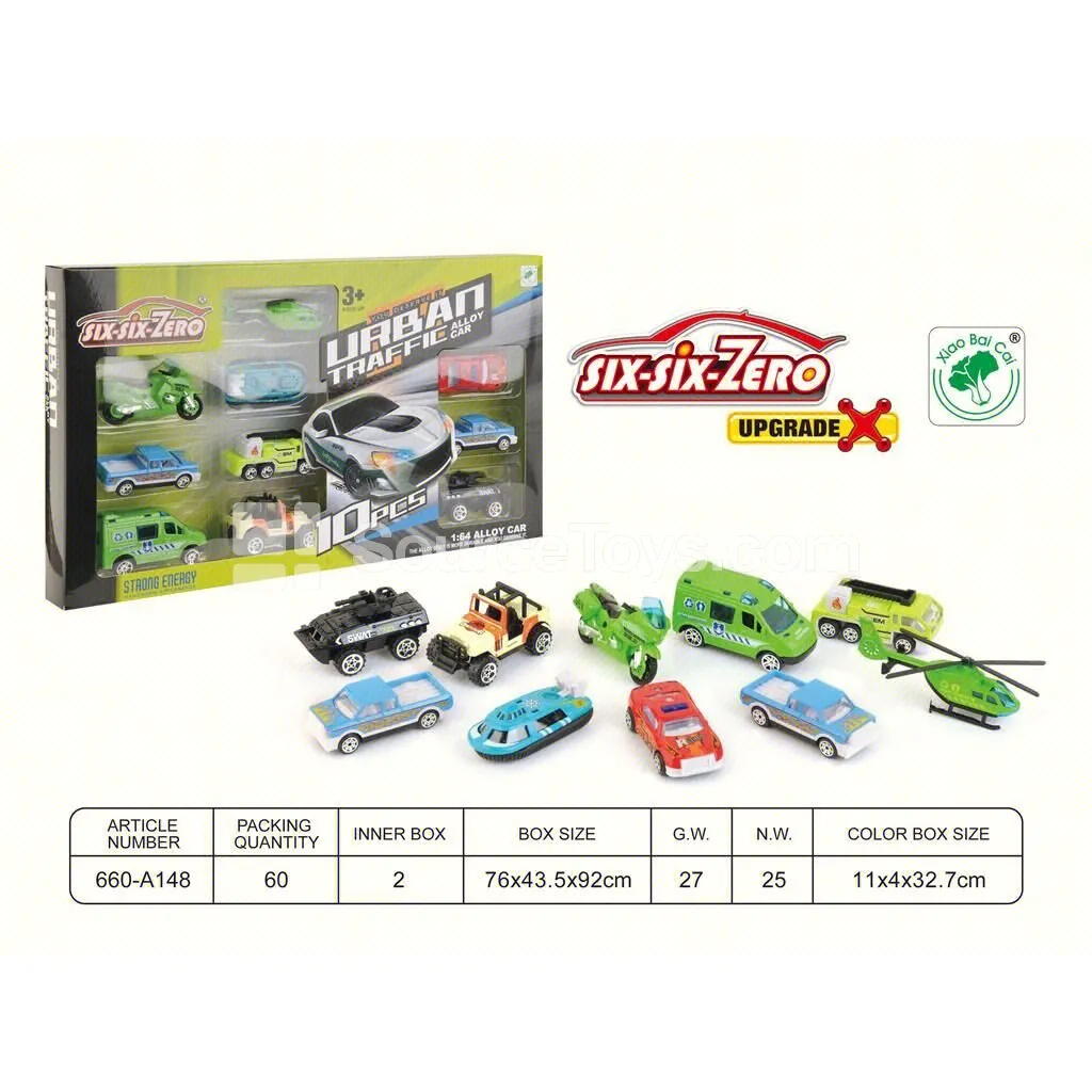 City Alloy Car Set (10 pcs)