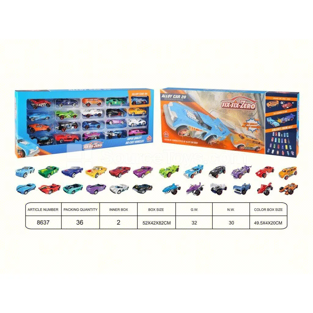 Alloy Sports Cars (20 Assorted Models)
