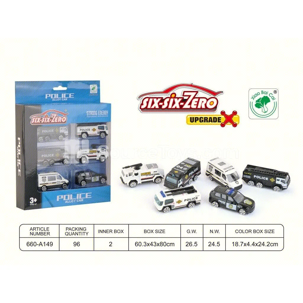 Police Alloy Car Set (6 pcs) Police Alloy Car Set (6 pcs)