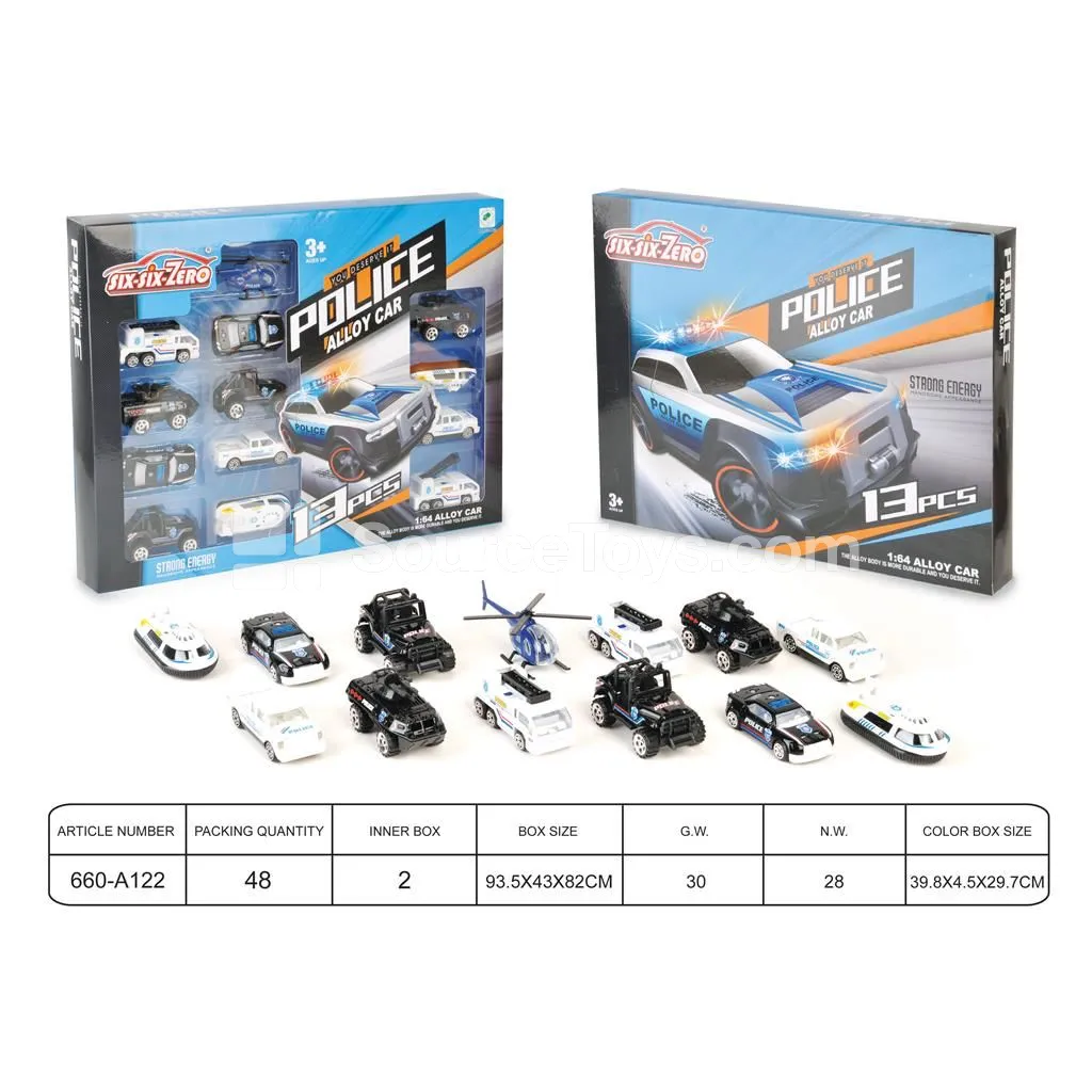 Police Alloy Car Set (13 pcs)