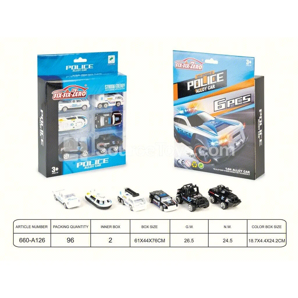 Police Alloy Car Set (6 pcs) Police Alloy Car Set (6 pcs)