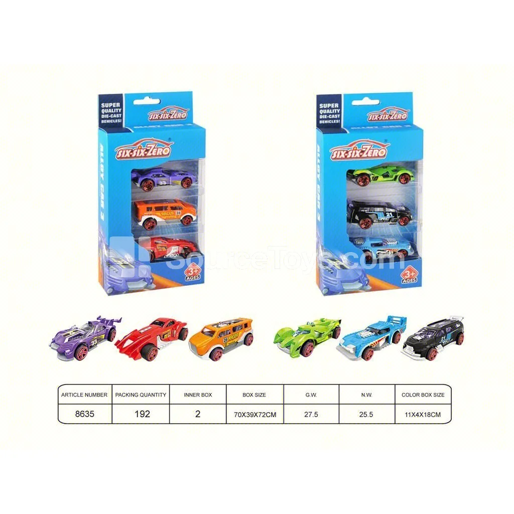 Alloy Sports Car (2 Boxes, 6 Styles Assorted)