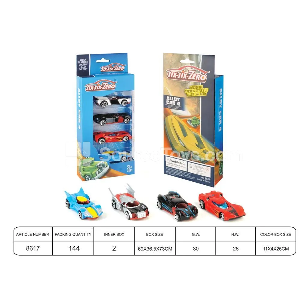 Alloy Sports Cars (4 Styles Assorted)