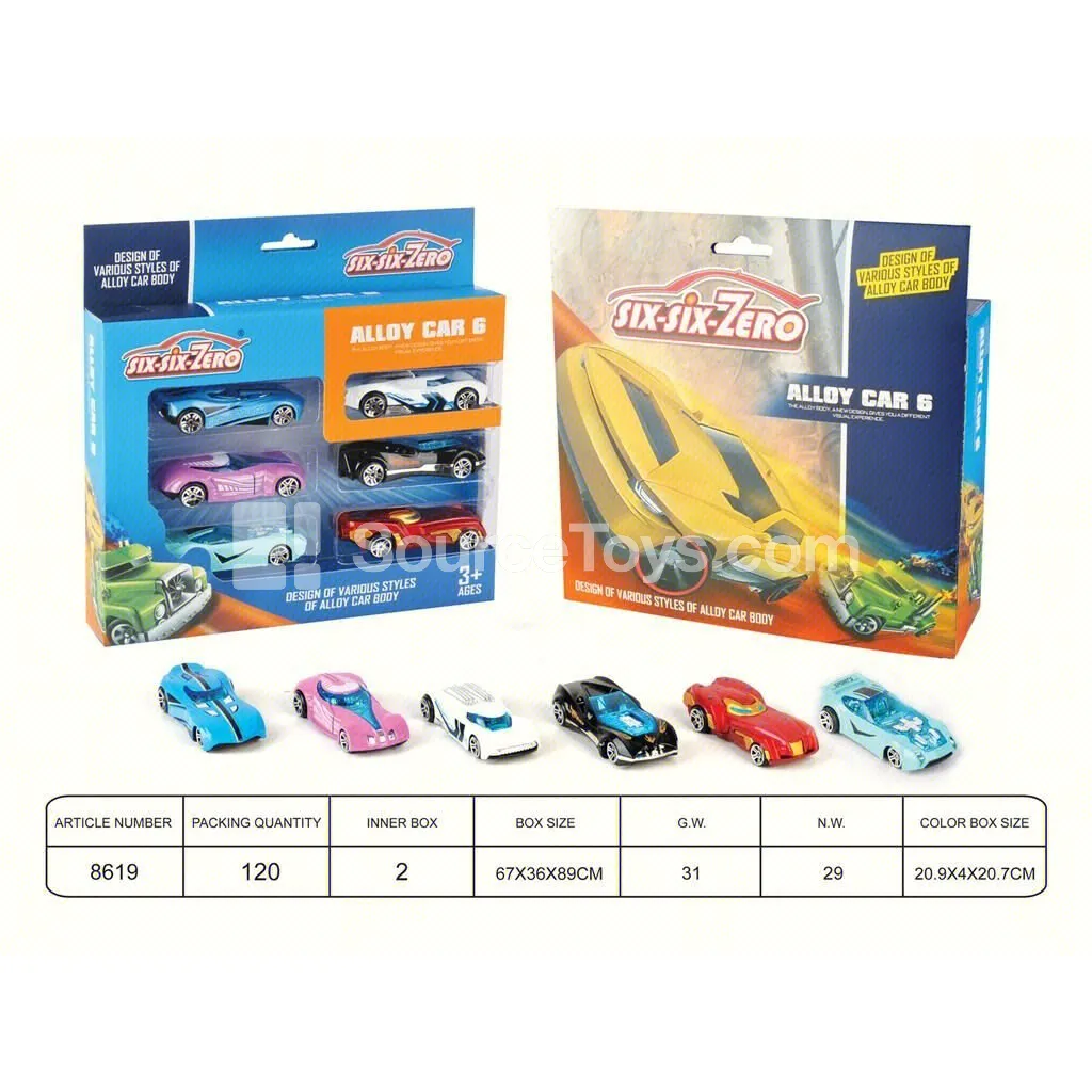 Alloy Sports Car (6 Styles Assorted)