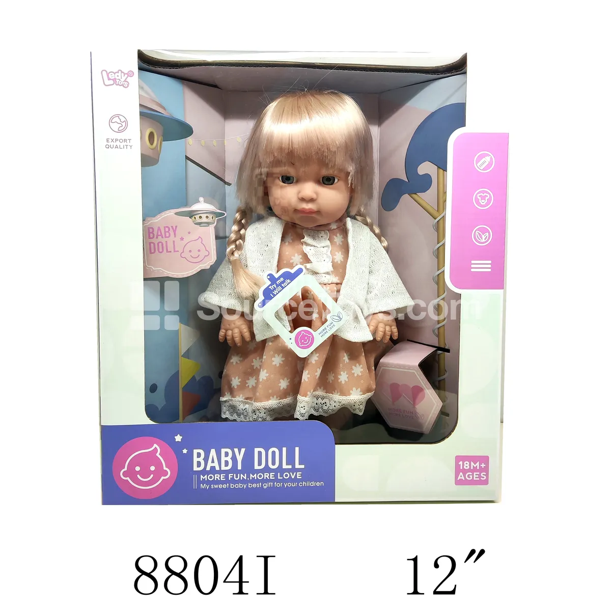 12-inch Vinyl Doll with 12 Sounds, Battery Included