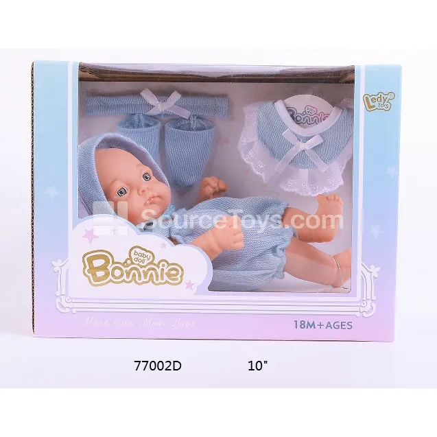 10-inch Vinyl Doll with Fabric Scarf, Headband and Socks