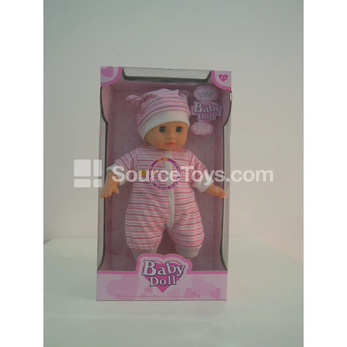12-inch Stuffed Jointed Boy Doll with Eyes, 2-Colors, Bodysuit, 12 Sounds IC, Battery Included