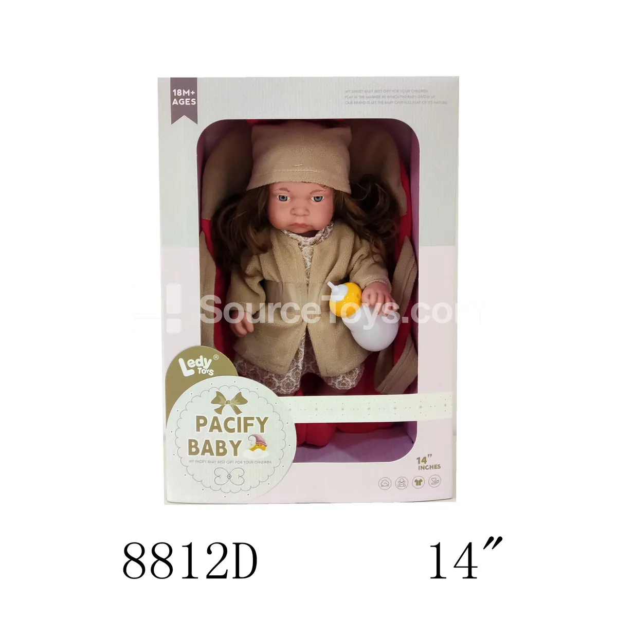 14-inch Vinyl Fashion Doll with Basket and Bottle