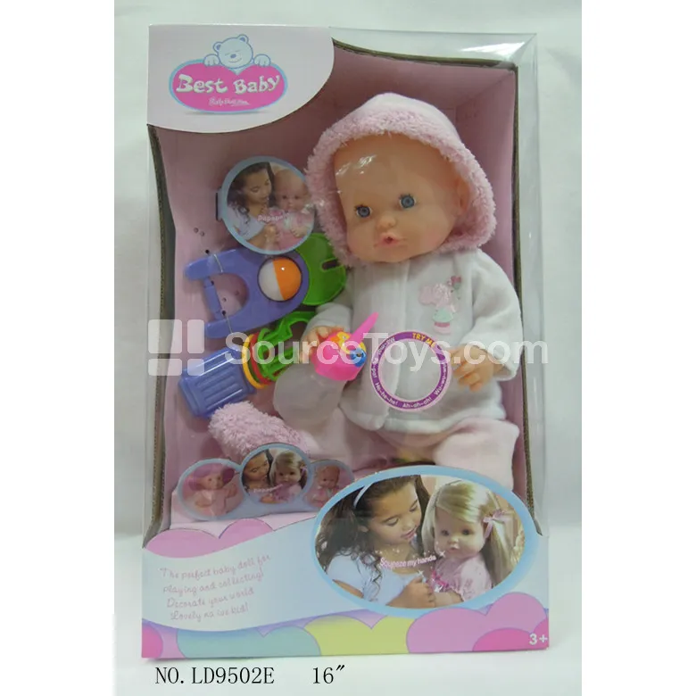 16-Inch Vinyl Doll with Winter Outfit Set & 12-Sound IC