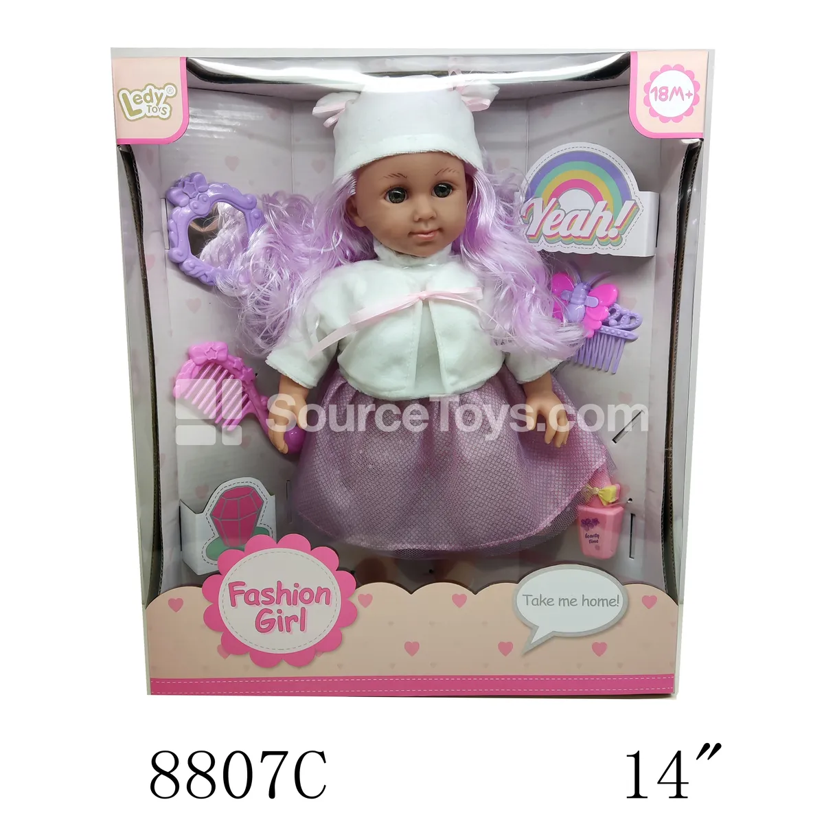 14-inch Vinyl Fashion Doll with Soft Body, Outfit Set & Accessories