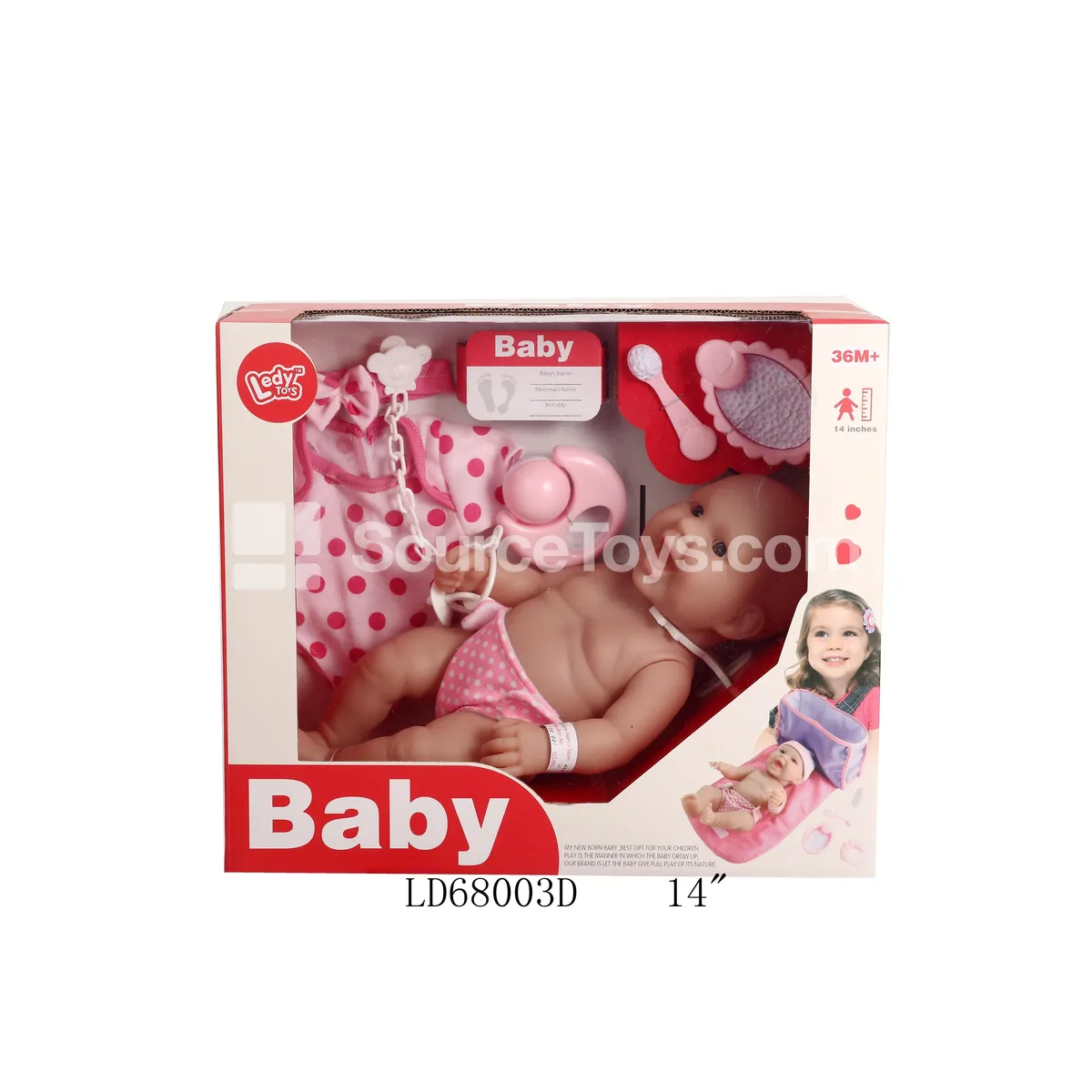 14-inch Simulated Vinyl Newborn Baby Doll with Accessories