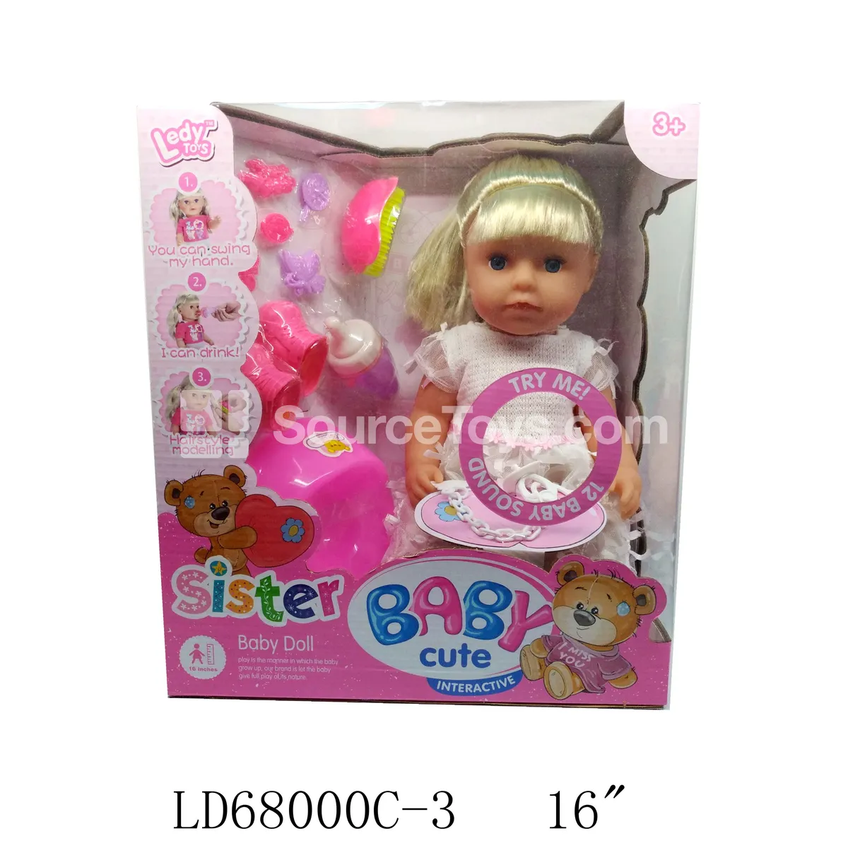 12-Inch Vinyl Figure with Sound, Drinking, and Potty Functions & Accessories