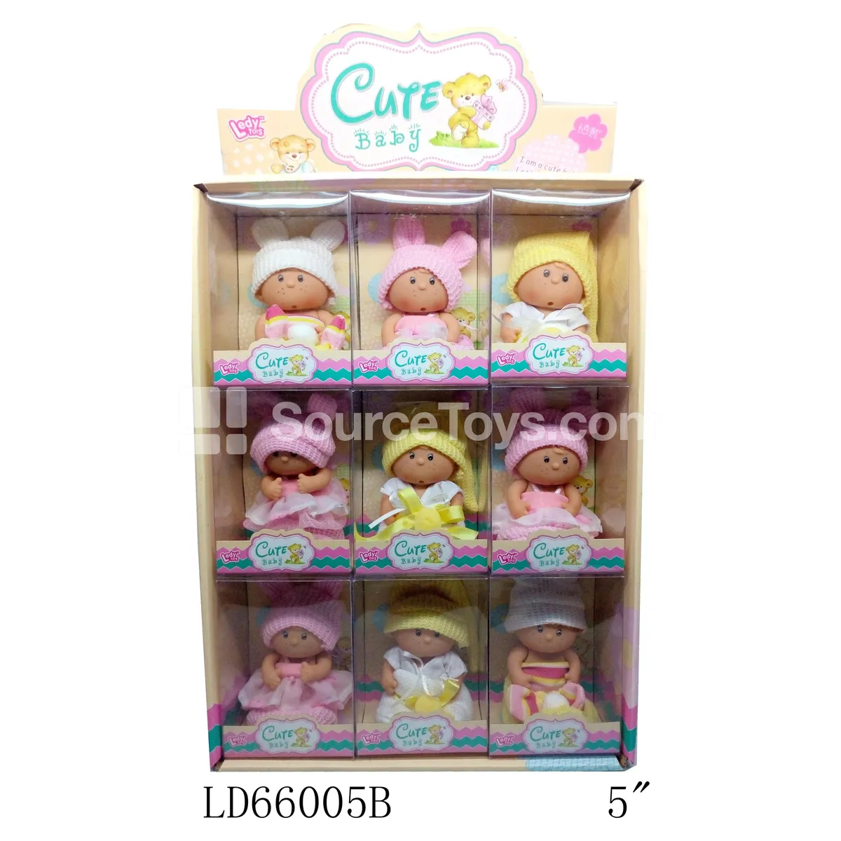 5-inch Vinyl Figure Doll with Socks, Lace & Horn Hat - PET Box of 9 5-inch Vinyl Figure Doll with Socks, Lace & Horn Hat - PET Box of 9
