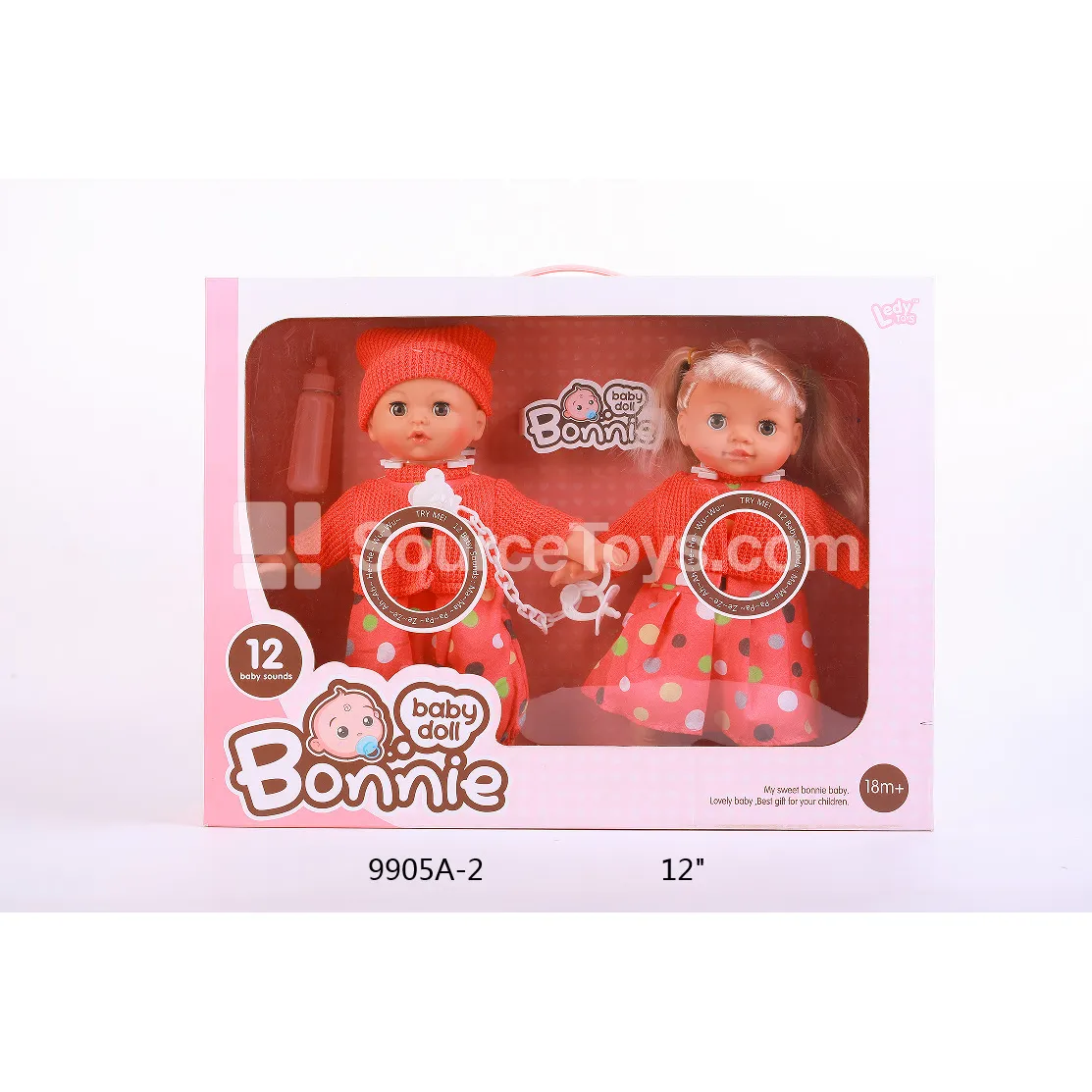 12" Vinyl Couple Dolls with Sound and Cotton Filling + Accessories 12