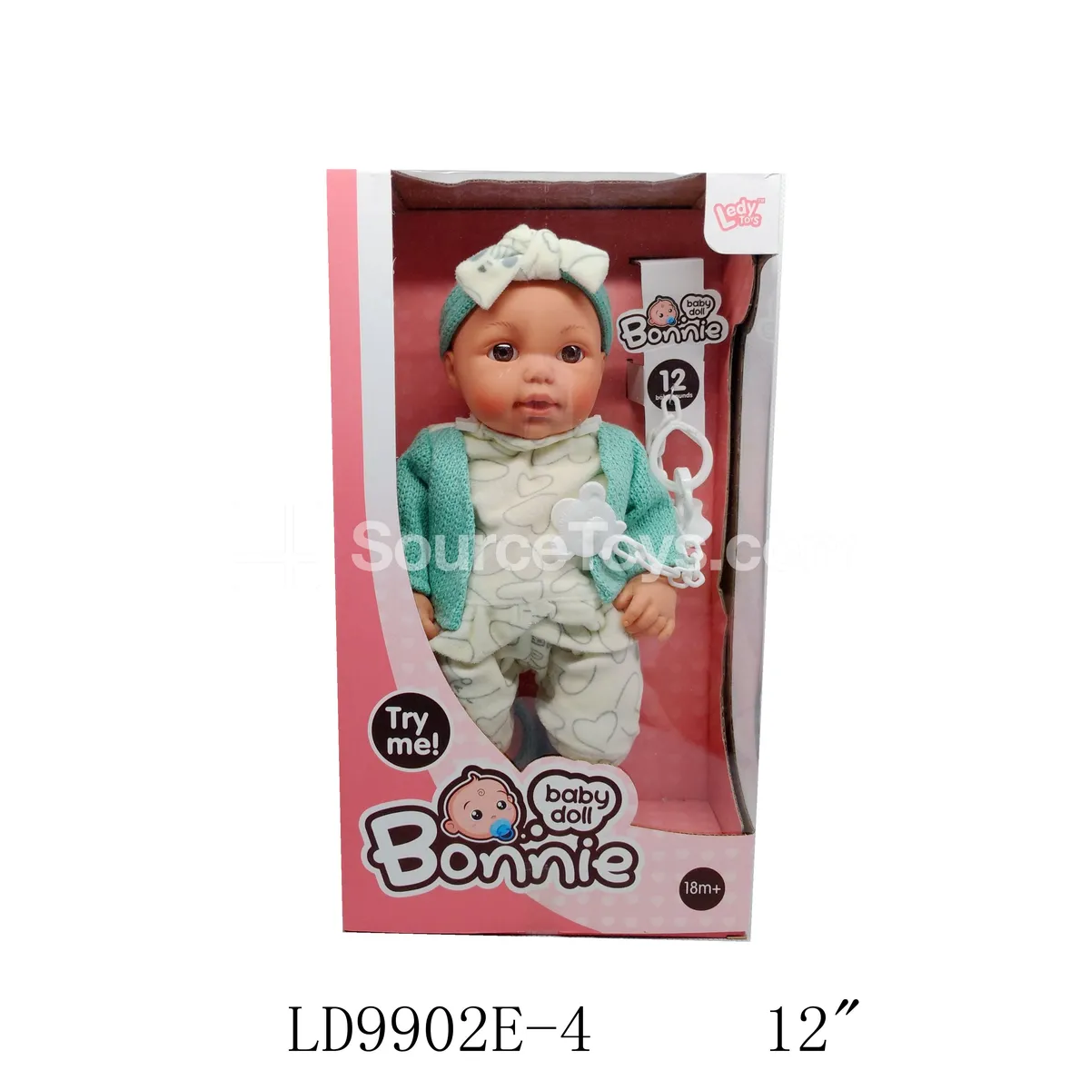 12-inch Vinyl Figure Doll with 12 Sounds and Pacifier Chain 12-inch Vinyl Figure Doll with 12 Sounds and Pacifier Chain