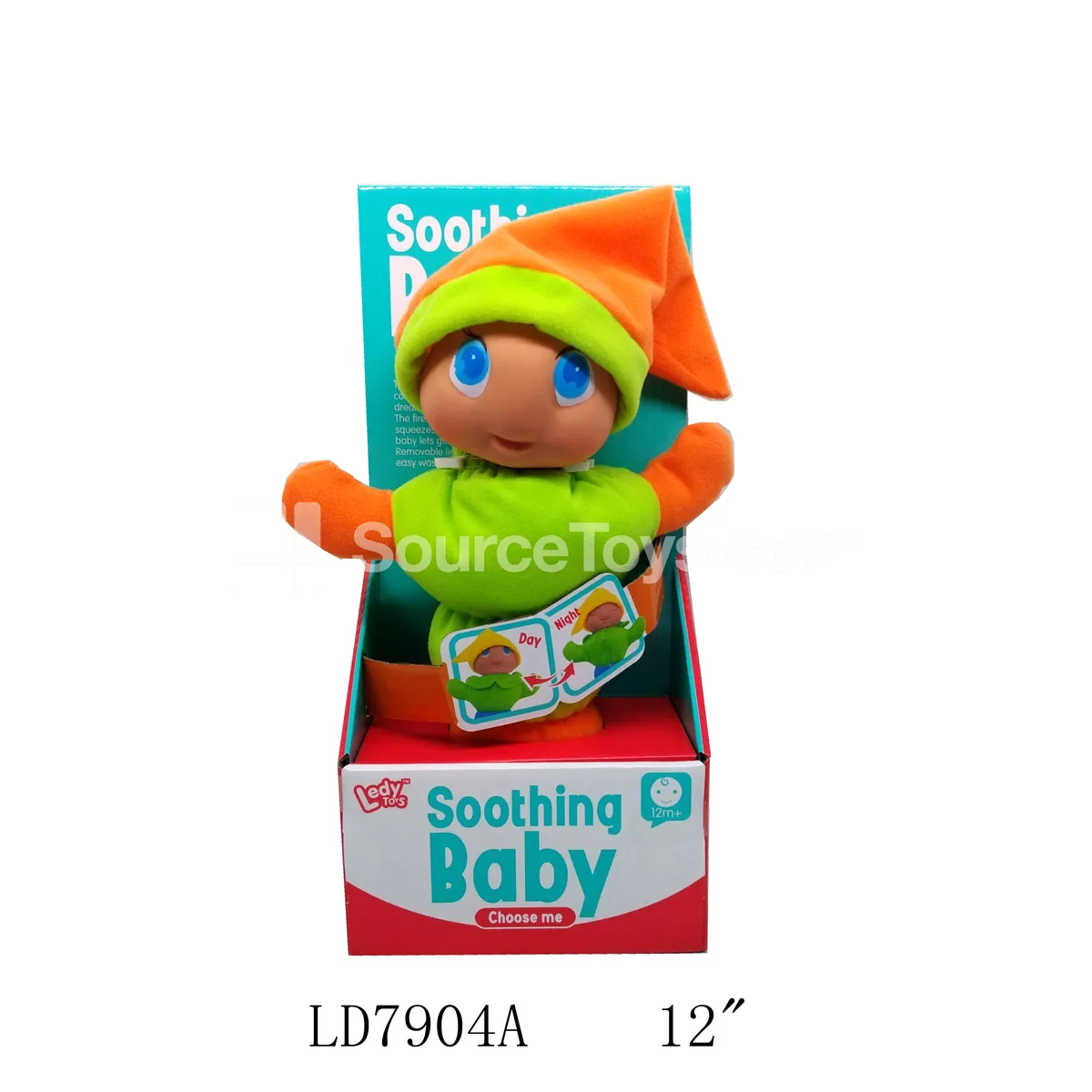 Vinyl Baby Caterpillar Soother Doll with Light & Hand Press Sound Vinyl Baby Caterpillar Soother Doll with Light & Hand Press Sound