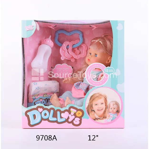 12" Vinyl Doll with Drinking & Peeing Functions (12 Sounds) & Accessories 12