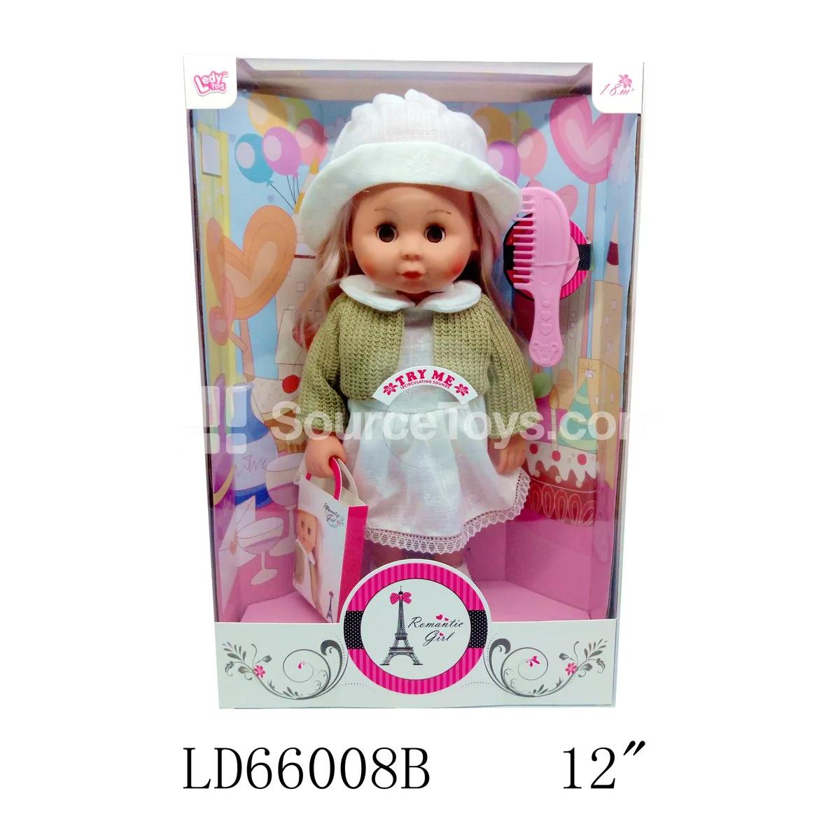12-inch Vinyl Figure Doll with Shoes, 12 Sounds Set