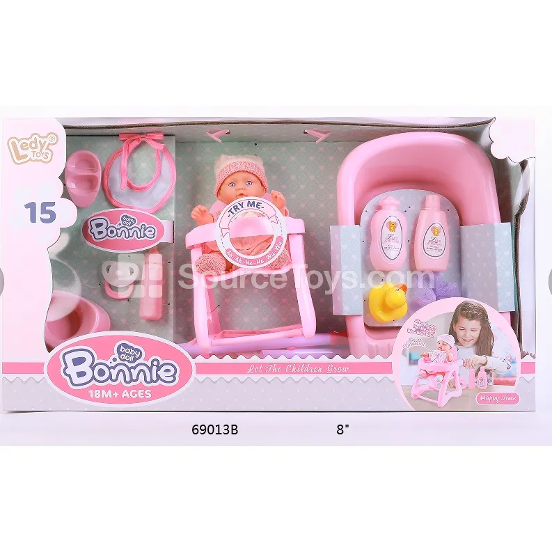 8-inch Vinyl Figure Doll with IC Sound, Dining Cart, Bathtub, Bath Set & Dining Set 8-inch Vinyl Figure Doll with IC Sound, Dining Cart, Bathtub, Bath Set & Dining Set