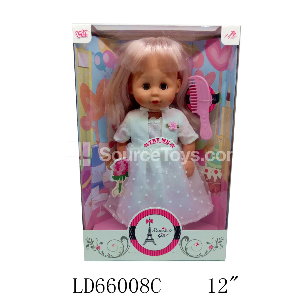 Vinyl Fashion Doll with Wedding Set, 12-inch, 12 Sounds