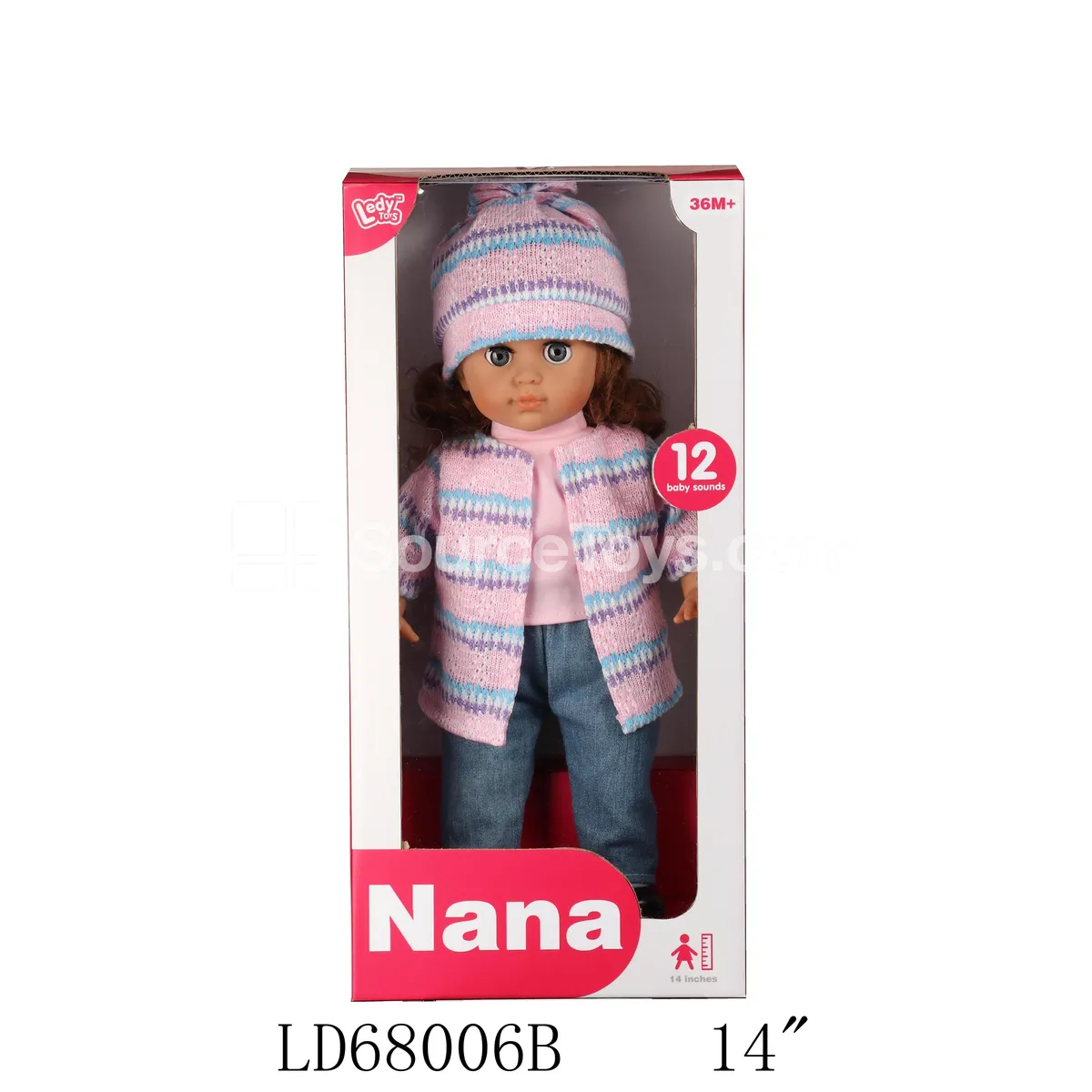 14-inch Vinyl Figure Doll 12 Sounds Straight Leg Girl 4-Piece Set Pants